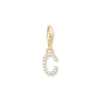 Thomas Sabo Ladies' 18ct Gold Plated Sterling Silver Cubic Zirconia Charm Pendant Letter C