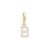 Thomas Sabo Ladies' 18ct Gold Plated Sterling Silver Cubic Zirconia Charm Pendant Letter B