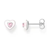 Thomas Sabo Ladies' Sterling Silver Pink Cubic Zirconia Heart Ear Studs
