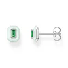 Thomas Sabo Ladies' Sterling Silver Enamel & Glass-Ceramic Stone Rectangular Ear Studs