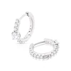Sterling Silver Cubic Zirconia Solitaire Hoop Earrings