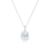 Sterling Silver Large Floating Cubic Zirconia Pendant Necklace
