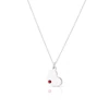 Children's Sterling Silver July Red Crystal Heart Pendant Necklace