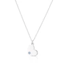 Children's Sterling Silver June Clear Crystal Heart Pendant Necklace