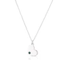 Children's Sterling Silver May Dark Green Crystal Heart Pendant Necklace
