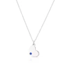 Children's Sterling Silver September Dark Blue Crystal Heart Pendant Necklace