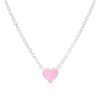 Children's Sterling Silver Pink Enamel Heart Pendant Necklace