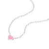 Children's Sterling Silver Pink Enamel Heart Pendant Necklace 3 Children's Sterling Silver Pink Enamel Heart Pendant Necklace