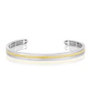 Men's Sterling Silver Gold Detailed Cuff Bangle