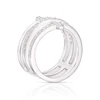 Sterling Silver Cubic Zirconia Triple Row Ring Size N 4 Sterling Silver Cubic Zirconia Triple Row Ring Size N