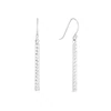 Sterling Silver Diamond Cut Rectangle Drop Earrings