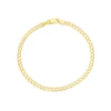 Sterling Silver & 18ct Gold Plated Vermeil 80 Gauge 8" Curb Chain Bracelet