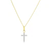 Children's 9ct Yellow Gold Cubic Zirconia Cross Pendant Necklace
