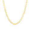 Sterling Silver & 18ct Gold Plated Vermeil 150 Gauge 24" Curb Chain Necklace