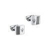 Maserati Black Enamel Logo Stripe Stainless Steel Cufflinks