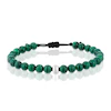 Sterling Silver Malachite Adjustable Beaded Bracelet