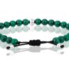 Sterling Silver Malachite Adjustable Beaded Bracelet 4 Sterling Silver Malachite Adjustable Beaded Bracelet
