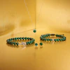 Sterling Silver Malachite Adjustable Beaded Bracelet 5 Sterling Silver Malachite Adjustable Beaded Bracelet
