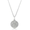 Sterling Silver Diamond Circle Pendant Necklace