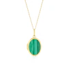 9ct Yellow Gold Malachite Oval Locket