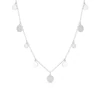 Sterling Silver Cubic Zirconia Station Drop Pendant Necklace