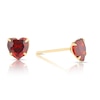 9ct Solid Yellow Gold Garnet Heart Cubic Zirconia Stud Earrings