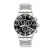 Swatch Dark Green Men's Irony Black Dial Stainless Steel Bracelet Watch