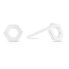 Sterling Silver Hexagon Stud Earrings