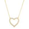 Sterling Silver & 18ct Gold Plated Cubic Zirconia Heart Pendant Necklace