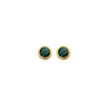 Hot Diamonds X Jac Jossa 18ct Yellow Gold Plated Revive Malachite Round Stud Earrings