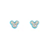 Disney 100 18ct Yellow Gold Plated CZ & Blue Enamel Studs Minnie Mouse Stud Earrings