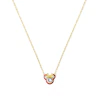 Disney 100 Sterling Silver & 18ct Gold Plated CZ & Pink Enamel Minnie Mouse Pendant Necklace