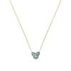 Disney 100 18ct Yellow Gold Plated CZ & Blue Enamel Studs Minnie Mouse Pendant Necklace