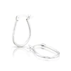 Sterling Silver Oval Twisted Creole Drop Hoop Earrings