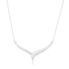 Sterling Silver V-Shape Diamond Necklace