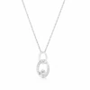 Sterling Silver Interlocking Diamond Pendant Necklace