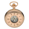 Men's Rose Gold Plated Skeleton Pocket Watch