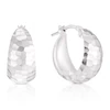 Sterling Silver Diamond Cut 14mm Graduated Hoop Earrings