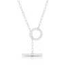 Sterling Silver Swirl T Bar Necklace