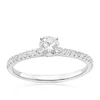 Engagement Ring 9ct White Gold Solitaire Stone Set Shoulders 0.50ct Diamond Ring