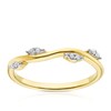9ct Yellow Gold Diamond Floral Twist Ring