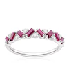 9ct White Gold Ruby & 0.10ct Diamond Eternity Ring