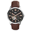 Fossil Men's Automatic Brown Leather Strap Watch