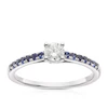Engagement Ring 9ct White Gold & Created Blue Sapphire Solitaire 0.25ct Diamond Ring
