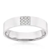 9ct White Gold Square Setting Diamond Wedding Ring