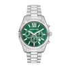 Michael Kors Lexington Men's Green Chronograph Dial & Stainless Steel Watch