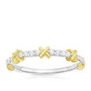 9ct White & Yellow Gold 0.15ct Diamond Kiss Detail Ring