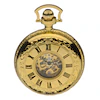 Half Skeleton Gold-Plated Pocket Watch