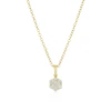 9ct Yellow Gold 0.25ct Diamond Flower Cluster Pendant Necklace