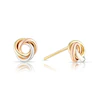 9ct Three Tone Gold Knot Stud Earrings